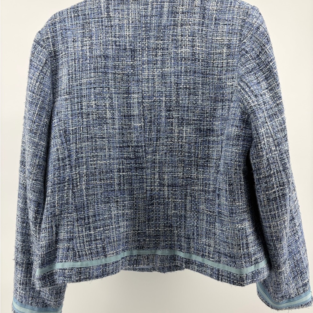 Crazy Horse Liz Claiborne Blue Tweed Blazer Women Size XLP - Picture 3 of 10